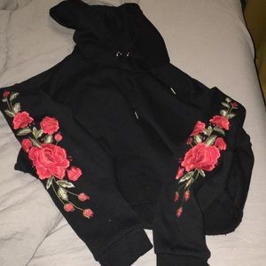 Cropped black hoodie